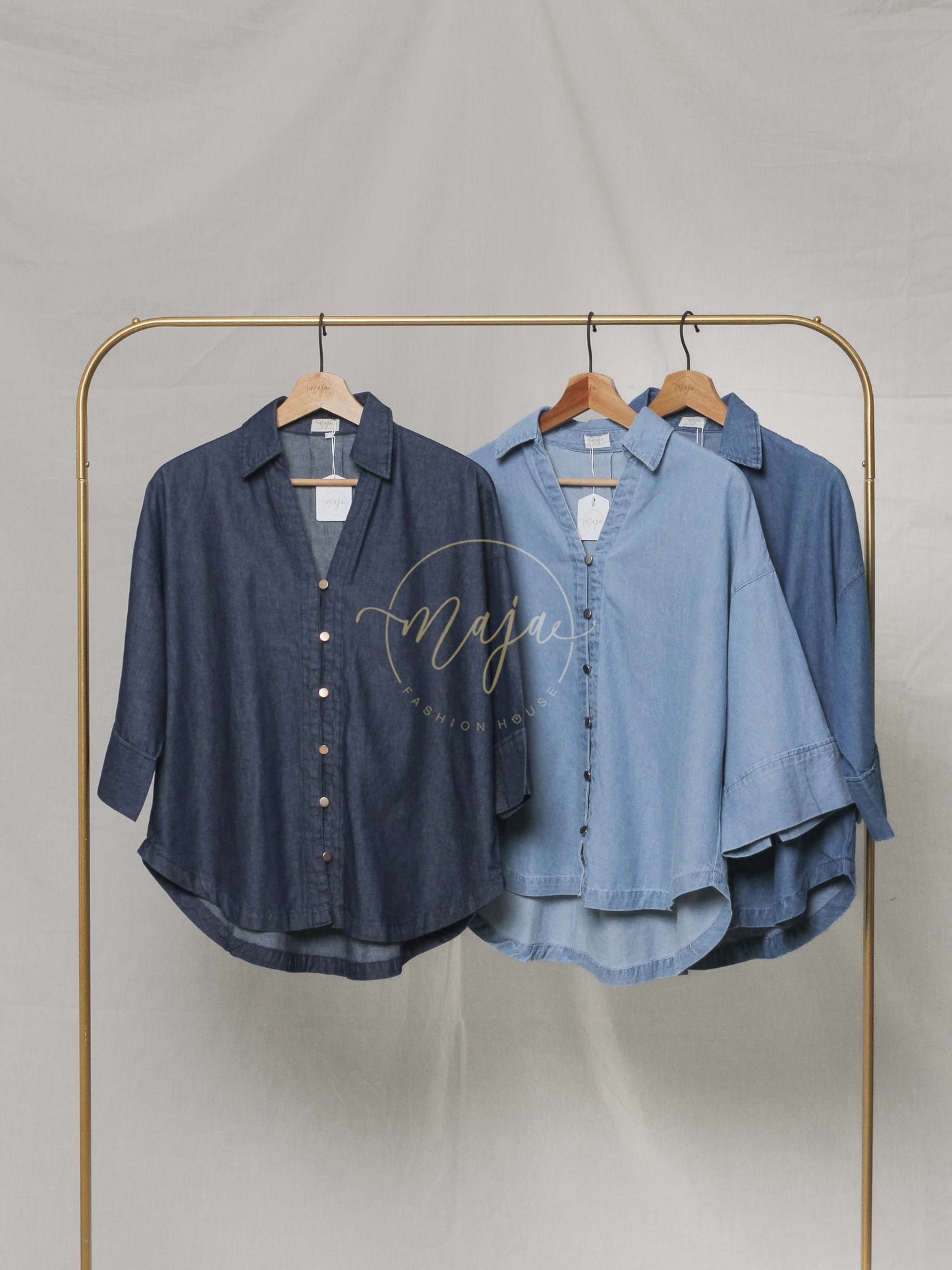 KANE DENIM TOP OVERSIZED TOP