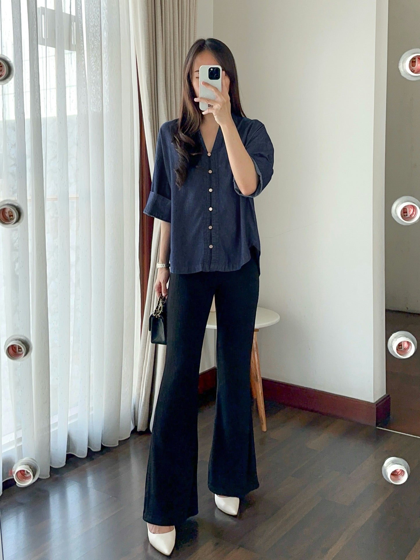 KANE DENIM TOP OVERSIZED TOP