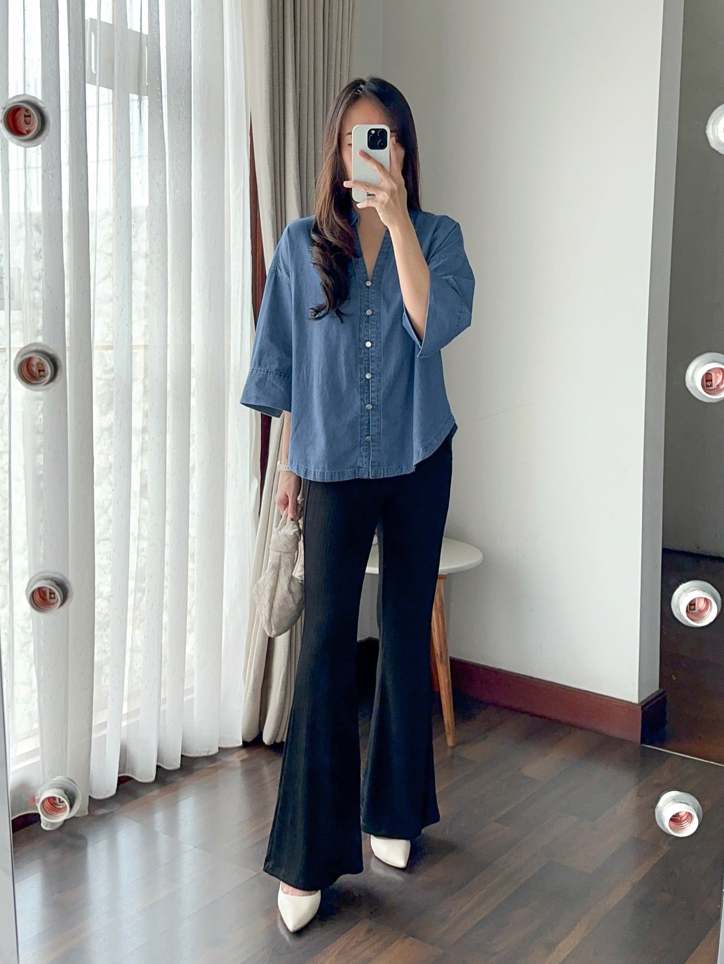 KANE DENIM TOP OVERSIZED TOP
