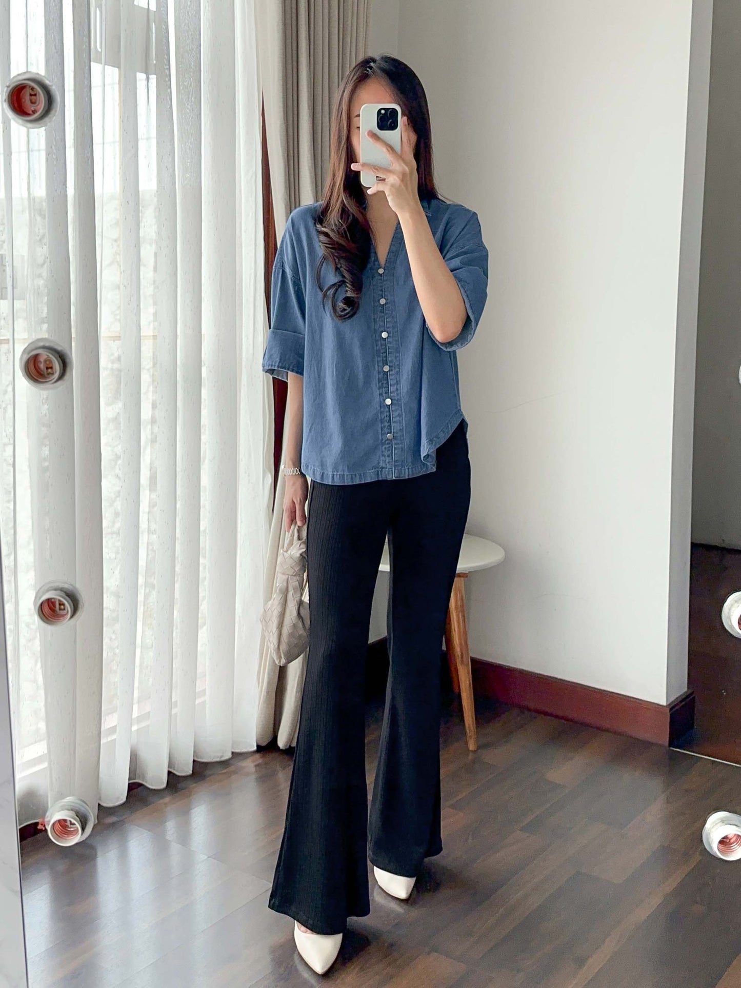 KANE DENIM TOP OVERSIZED TOP