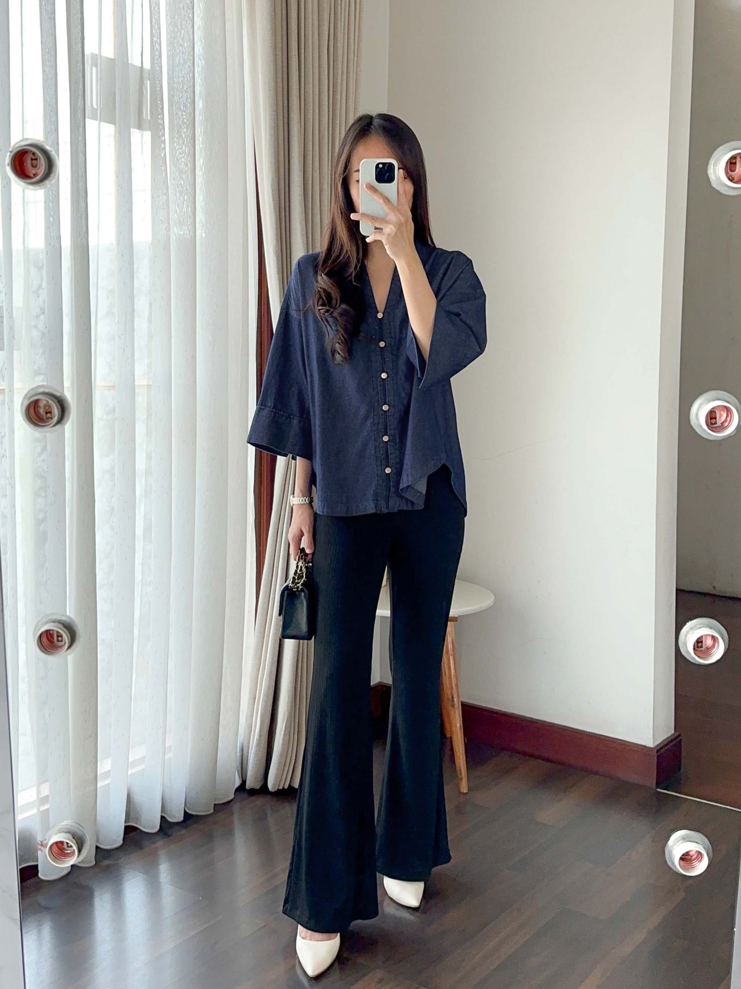 KANE DENIM TOP OVERSIZED TOP