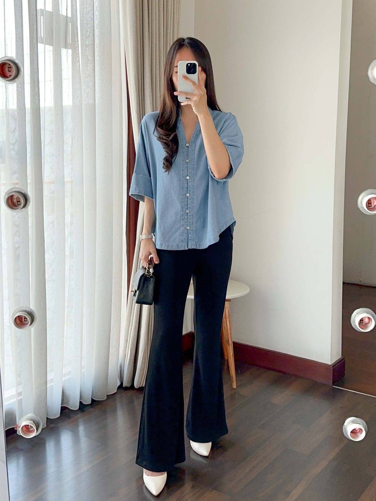 KANE DENIM TOP OVERSIZED TOP