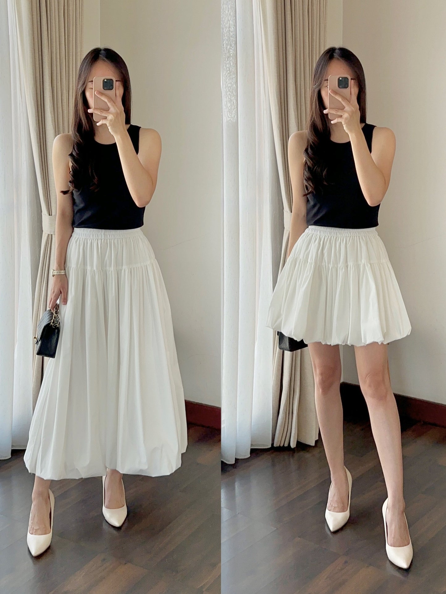 CLOUD long puff skirt & cloud puff skort